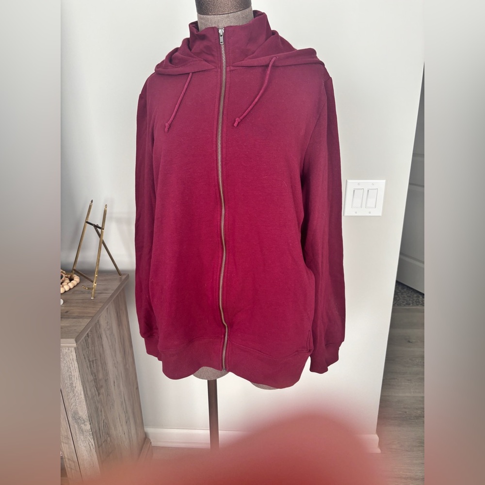 NWT Nike Yoga Burgundy Zip-Up Hoodie XXL